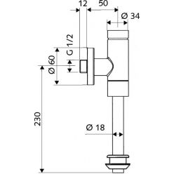 Кран смывной нажимной для писсуара Schell Schellomat Basic 024760699