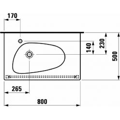 Раковина накладная Laufen Palomba 80x50, 8.1480.4.000.109.1 без отв. для смесителя