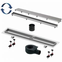 TECElinus New линейный трап с декоративной решеткой  “steel” 2 в 1 ,  длина 600, 15103069