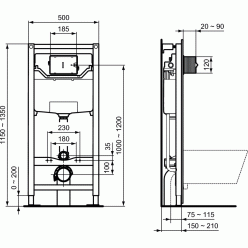 Система инсталляции для унитазов Ideal Standard Prosys Frame 120 M R020467	