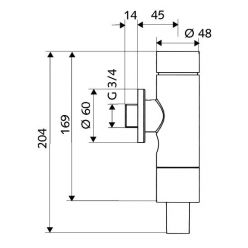 Кран смывной нажимной для унитаза DN20 Schell Schellomat Basic 022470699