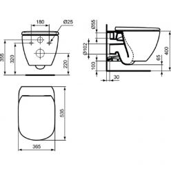 Унитаз подвесной Ideal Standard Tesi RIMLESS T355101 безободковый с тонким сиденьем микролифт T352701