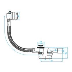 Слив-перелив PlastBrno EVNE050, подвод воды через перелив