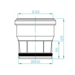 Насадной раструб 110/110 PlastBrno CRPAA00