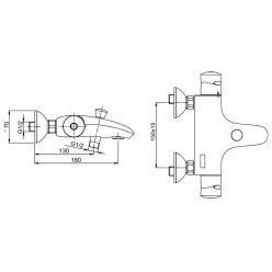 Термостат Jacob Delafon Stomb E71071-CP для ванны с душем