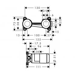 Скрытая часть Hansgrohe 13622180