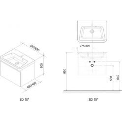 Тумба под умывальник Ravak SD 10° 55x45x45, X000000733 белая