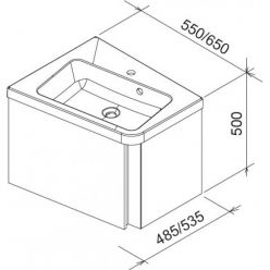 Умывальник Ravak 10° 550 Lx485 , XJIL1155000