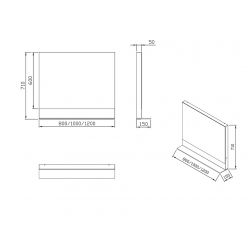 Зеркало Ravak Formy 1200 x 155 x 710. X000001045 с полкой и подсветкой