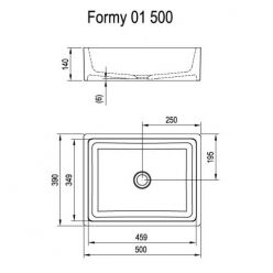 Умывальник Ravak Formy 01, 50 x 39 x 14 cм