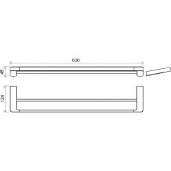 Держатель для полотенец двойной Ravak 10° TD 320, 63 см X07P326