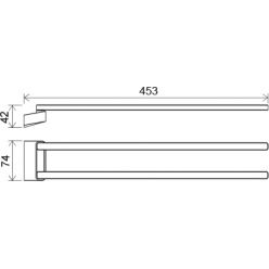 Держатель для полотенец поворотный Ravak 10° TD 340, 45 см X07P328