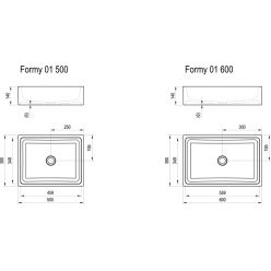 Умывальник Ravak Formy 01, 60 x 39 x 14 cм