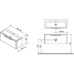 Тумба под умывальник Ravak SD 1000 Ring 100x38x42, серый X000000770