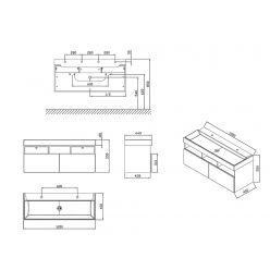 Тумба под умывальник Ravak SD Natural 120x45x45 белая X000001053