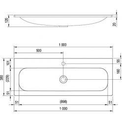 Умывальник Ravak Ring 1000 белый с отверстиями XJK01110000