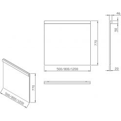 Зеркало Ravak Natural 50x77, белое X000001056