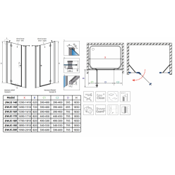 Душевая дверь Radaway Torrenta DWJS 150 L (1320712-01-01L+1320370-01-01)