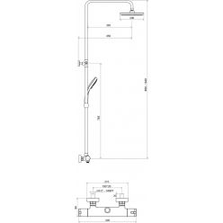 Душевая стойка Ravak Termo 100 TE 091.00/150, X070058