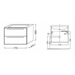 Тумба под умывальник Jacob Delafon STRUKTURA 80 см белая EB1277-N18
