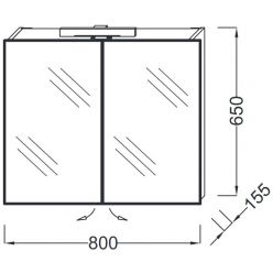 Зеркало-шкаф 80 см Jacob Delafon Presquile EB928-J5