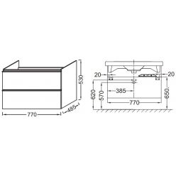 Тумба под умывальник Jacob Delafon Odeon Up белая 80 см EB895-N18