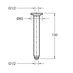 Потолочный держатель для верхнего душа  Jacob Delafon Moxie E15398-CP длина 130 мм