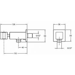 Подключение для душевого шланга с держателем лейки Jacob Delafon E14791-CP