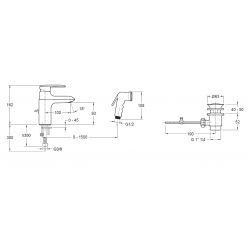 Смеситель для умывальника с псевдобиде Jacob Delafon Kumin E99465-CP