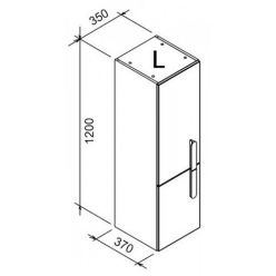 Пенал Ravak SB Chrome 350 L белый X000000542