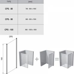 Стенка душевая  Ravak Chrome CPS-90 блестящий + Transparent 9QV70C00Z1