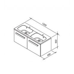 Тумба под умывальник Ravak Chrome SDU 1200  белая/белая X000000536