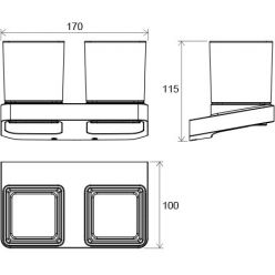 Держатель с двумя стаканами (стекло) Ravak TD 220.00, X07P322
