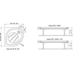 Панель Ravak ELIPSO PRO-80 SET с креплением белая XA934001010