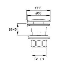 Слив для встраиваемых раковин с переливом  Jacob Delafon E78296-CP хром