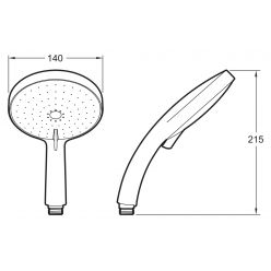 Ручной душ Jacob Delafon CITRUS E12978-CP пять режимов 140 мм