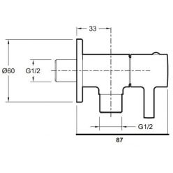 Запорный вентиль Jacob Delafon CUFF g1/2-g1/2, E37317-CP