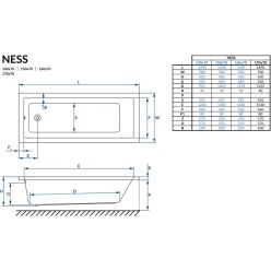 Акриловая ванна Excellent Ness Mono Slim 170x70 WAEC.PRO7.170.070S