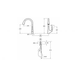 Смеситель для кухни Jacob Delafon Malleco E562-CP с вытяжным изливом