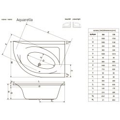 Акриловая ванна Excellent Aquarella 170x110 левая WAEX.AQRL17WH