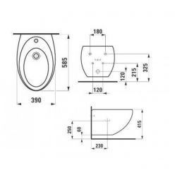 Биде подвесное Laufen Alessi One 8309714003041, покрытие LCC