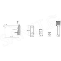 Смеситель на борт ванны Omnires Parma PM7432 BL черный