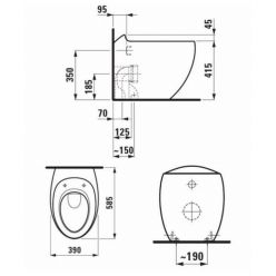 Унитаз напольный Laufen Alessi One 8219714000001 с глубоким смыванием 4,5/3 л, покрытие LCC