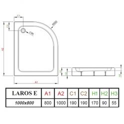 Душевой поддон Radaway Laros E 1000x800  Compact  LEFT SLE81017-01L