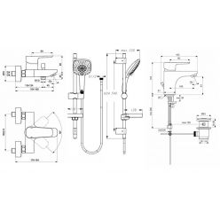 Комплект смесителей для ванны Ideal Standard IDEALSTYLE B1431AA хром	