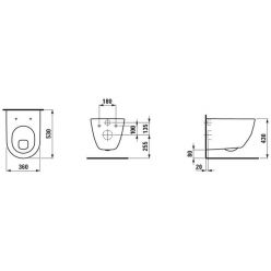 Чаша подвесного унитаза Laufen Pro 8.2095.9.000.000.1 с полочкой