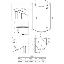 Душевой уголок Deante Abelia KTA 055P 90x90, левая стекло прозрачное