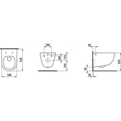 Комплект: инсталляция с унитазом  Laufen Pack Pro Rimless с сиденьем, клавишей, 869966000000R
