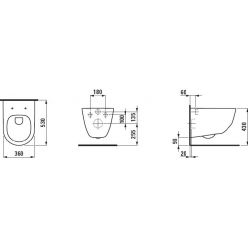 Комплект: инсталляция с унитазом  Laufen Pack Pro Rimless с сиденьем, клавишей, 869966000000R