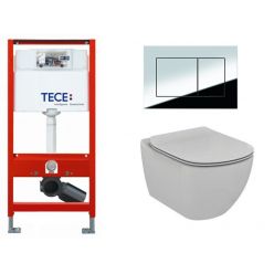 Система инсталляции TECE base kit 9400412 с кнопкой и подвесным унитазом Ideal Standard Tesi Aquablade